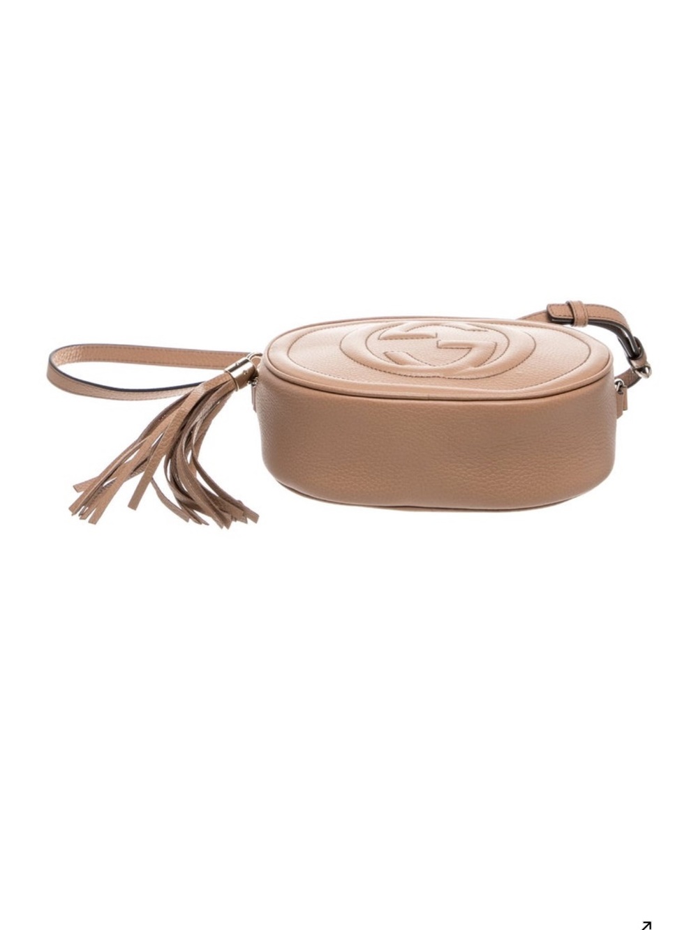 Gucci tan leather soho disco round crossbody with tassel NEW - Picture 4 of 5